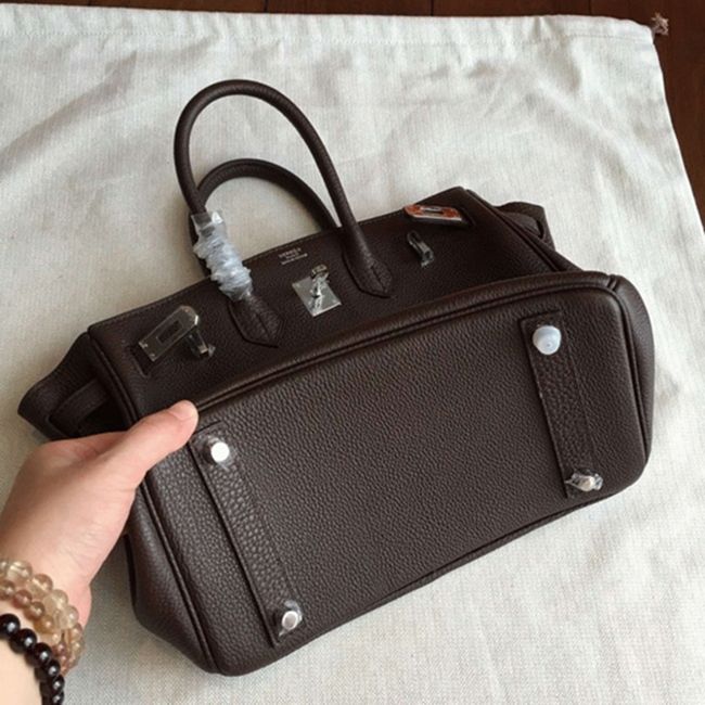 H**me5 Birkin 25cm Handmade Knockoff Bag in Café Shade
