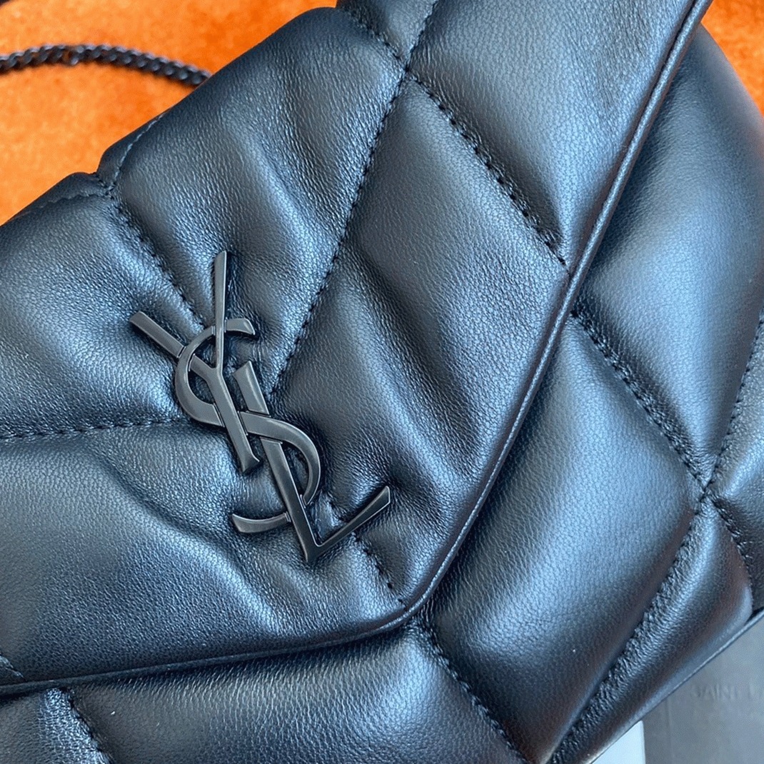 Replica Sa1nt Lau*nt Puffer Toy All Black Bag Quilted Lambskin