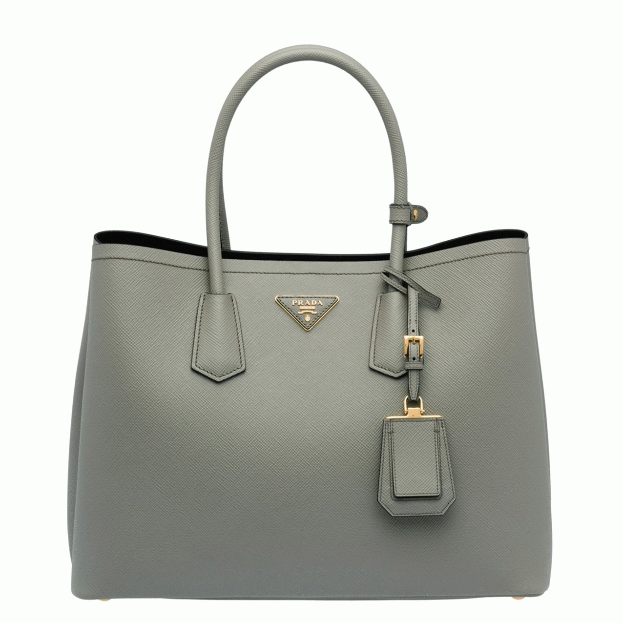 Grey Pra*a Double Medium Tote Bag Replica