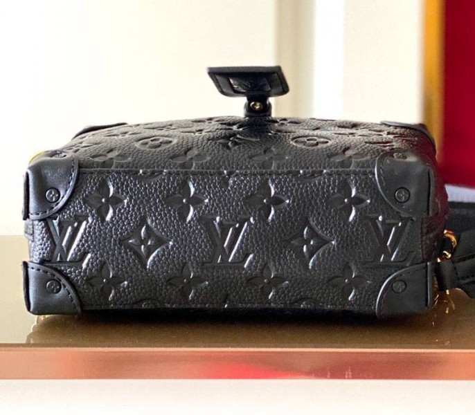 L0vis Vvtt0n Monogram Empreinte Petite Malle Souple Handbag In Black