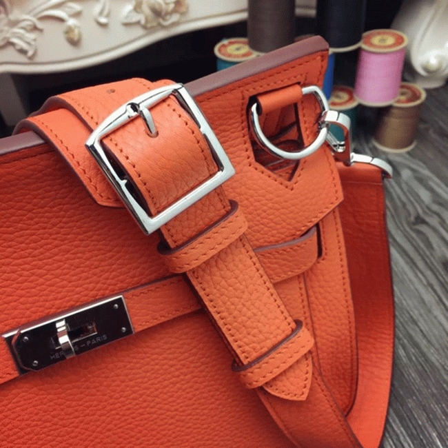 Orange replica H**me5 Jypsiere 34cm handbag
