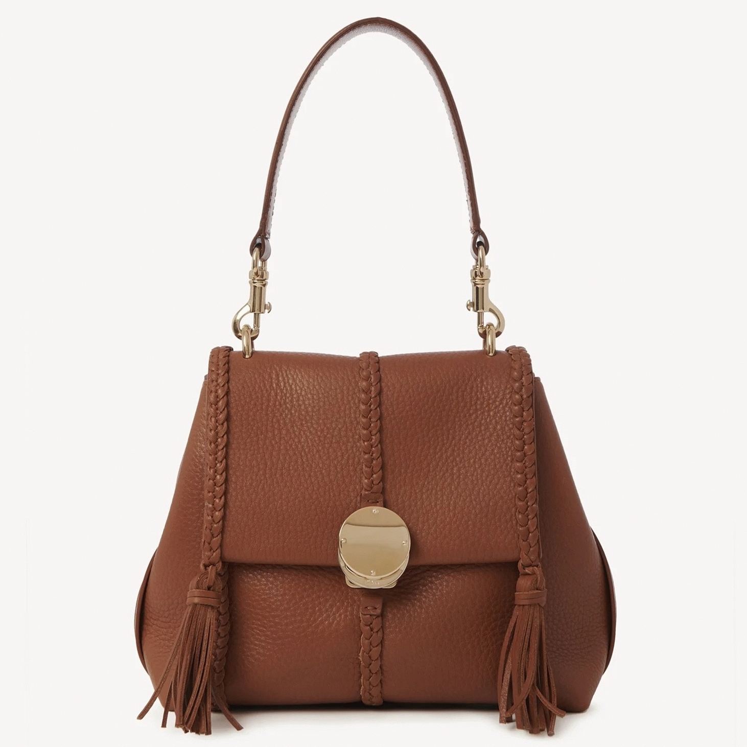top quality fake Ch10e penelope small shoulder bag in brown grained calfskin