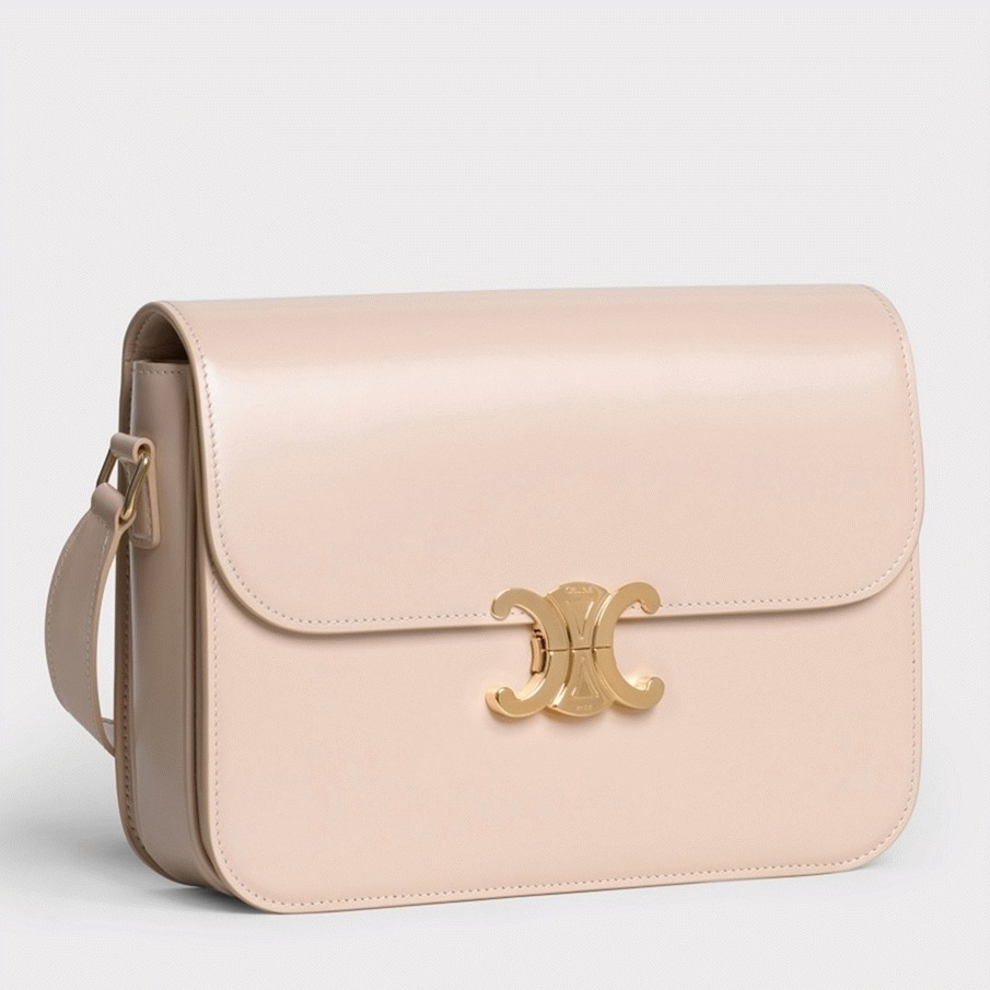 Top Quality Faux Ce1i*e Triomphe Large Bag In Nude