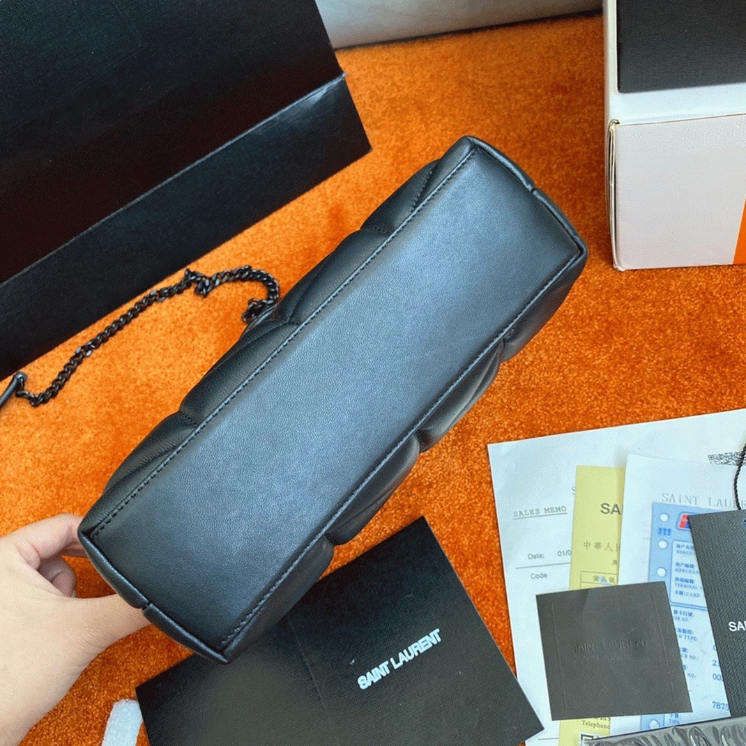 Replica Sa1nt Lau*nt Puffer Small Chain Bag Noir Lambskin