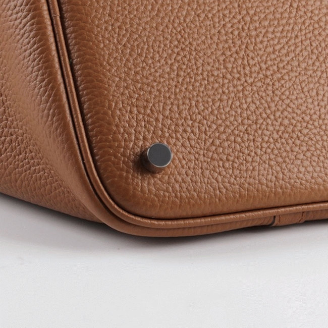 Brown faux luxury H**me5 Picotin Lock handbag