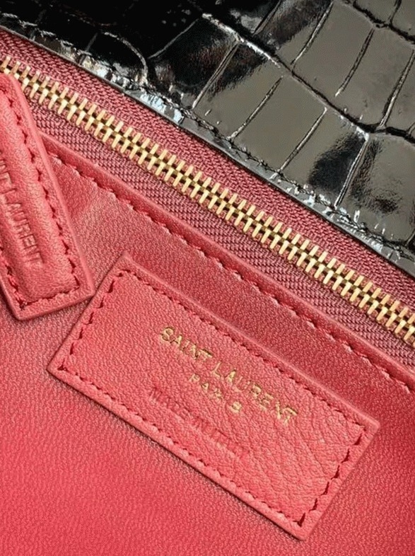 Fake Sa1nt Lau*nt Cassandra Medium Bag Black Crocodile