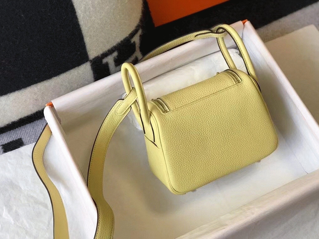 Replica H**me5 Lindy Mini handbag in jaune poussin clemence leather