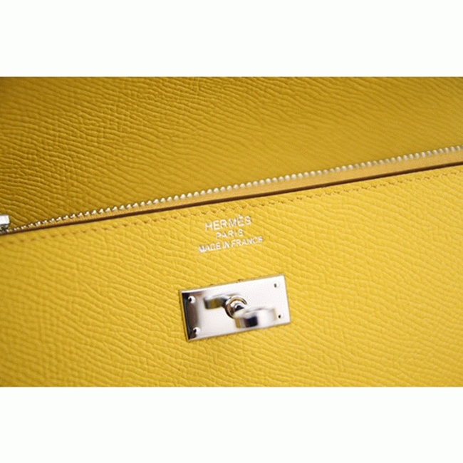 Yellow replica H**me5 Kelly Longue wallet