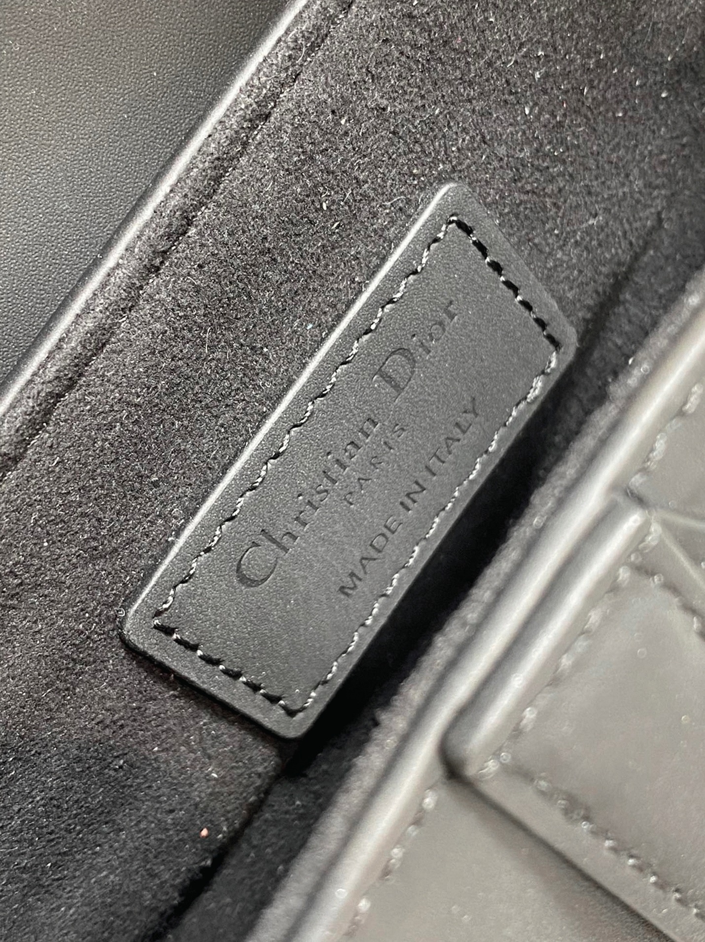 D10r Saddle Bag Fake in Gray Grained Calfskin