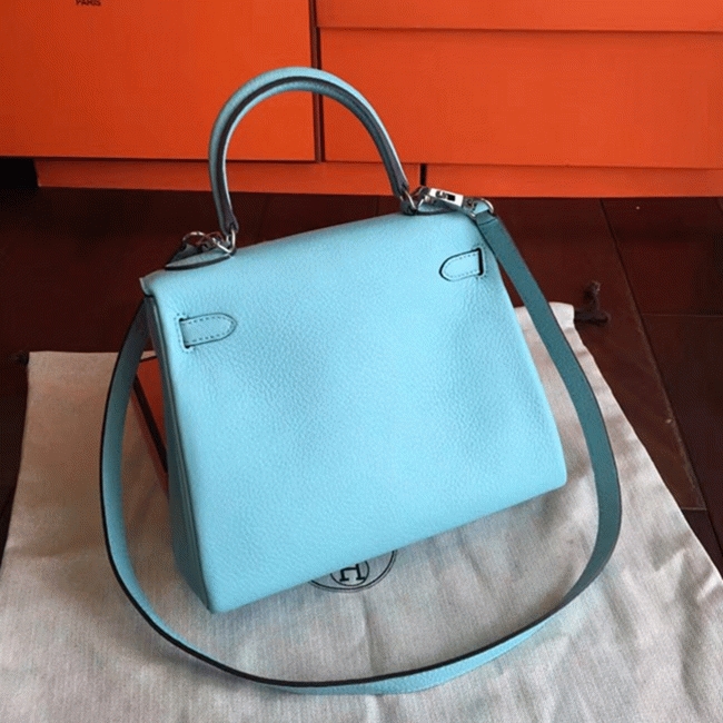 Blue Atoll Clemence Replica H**me5 Kelly 25cm Retourne Handbag