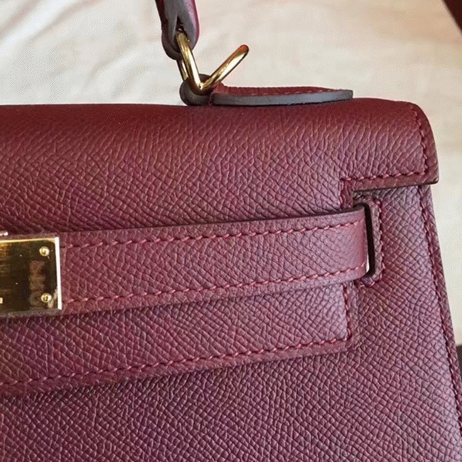 bordeaux epsom copy h**me5 kelly sellier 28cm preM1vm handbag
