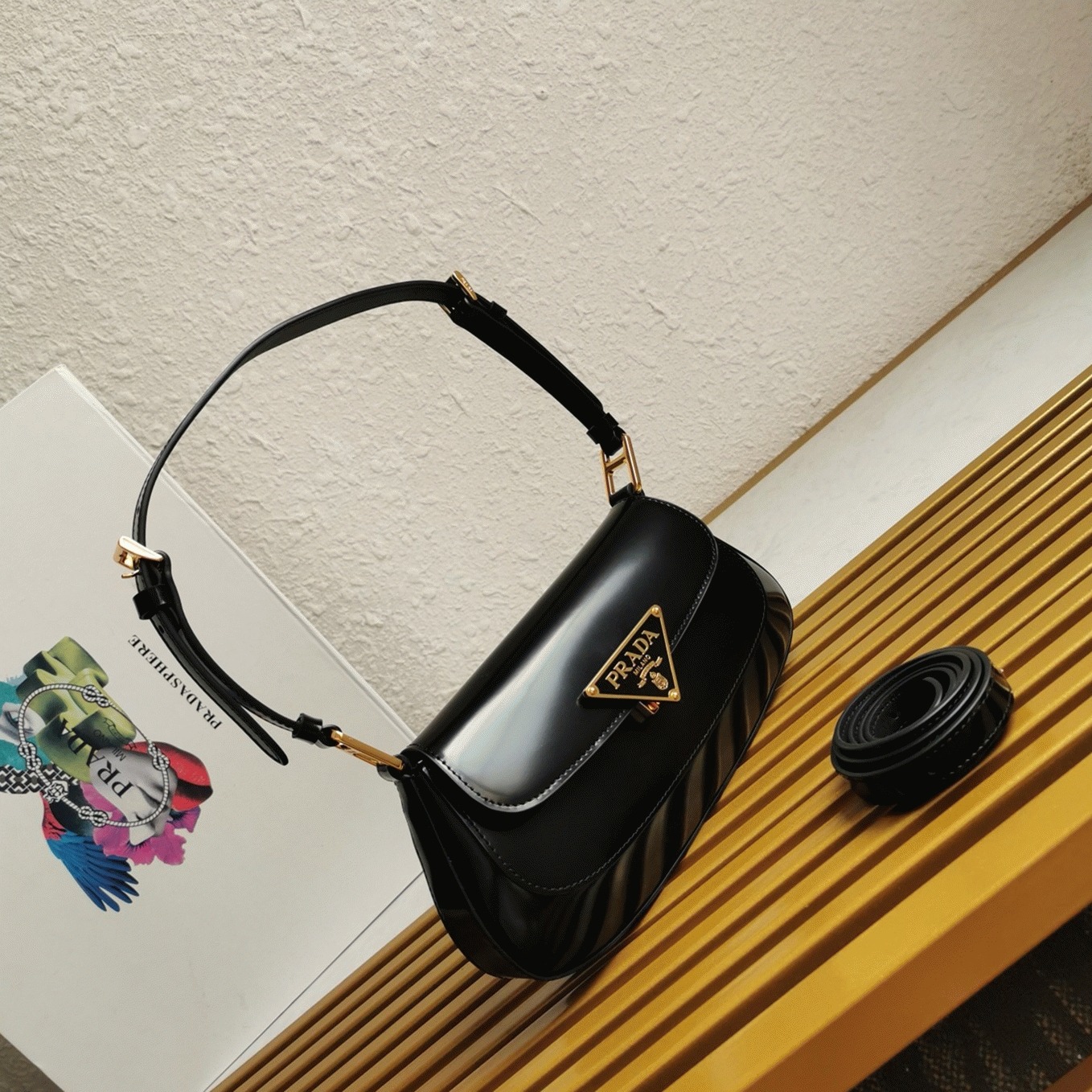 Pra*a Shoulder Bag Fake in Black