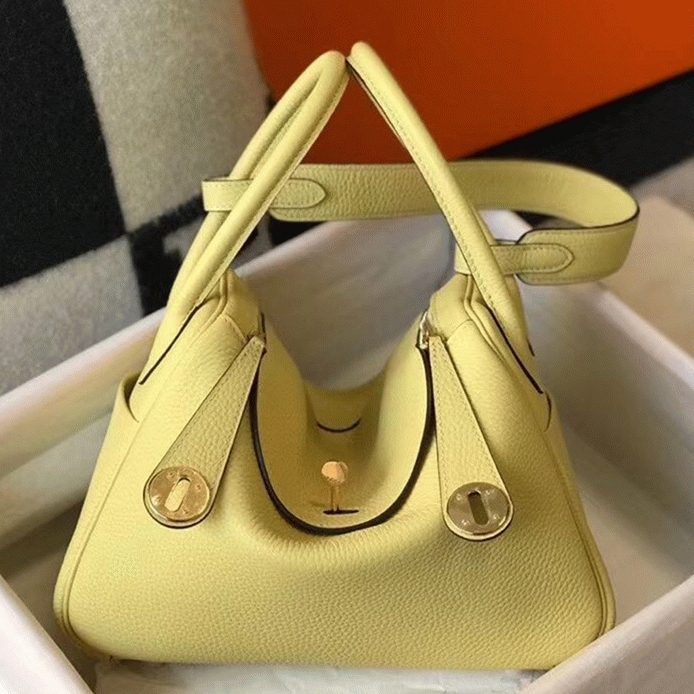 Best replica H**me5 Lindy 30cm bag in jaune poussin hue