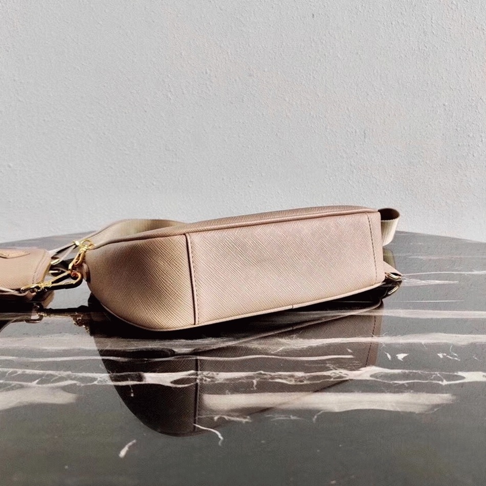 Pra*a Re-Edition Shoulder Bag Replica in Beige