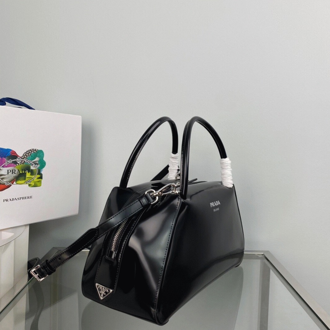 Pra*a S*pernova Medium Bag Knockoff in Black Brushed