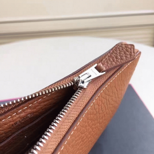 Brown Luxury Replica H**me5 Wallet Azap Zipped