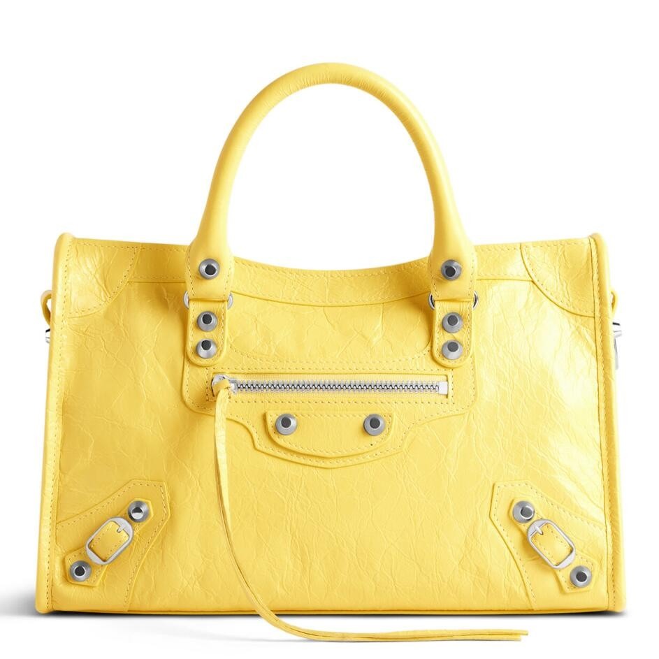 Knockoff Ba1en*iaga Le City Small Bag Yellow Arena Lambskin