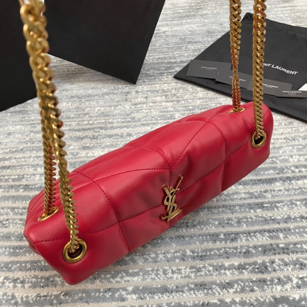 Replica Sa1nt Lau*nt Puffer Small Chain Bag Red Lambskin