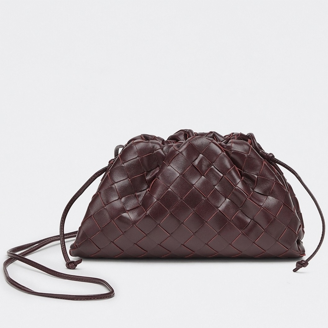 Knockoff B0tt*ga Ven*ta Mini Pouch with Strap Grape