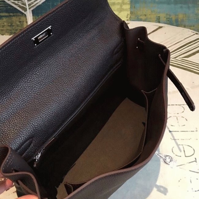 Cafe Clemence Replica H**me5 Kelly 35cm Handbag Elegant Brown