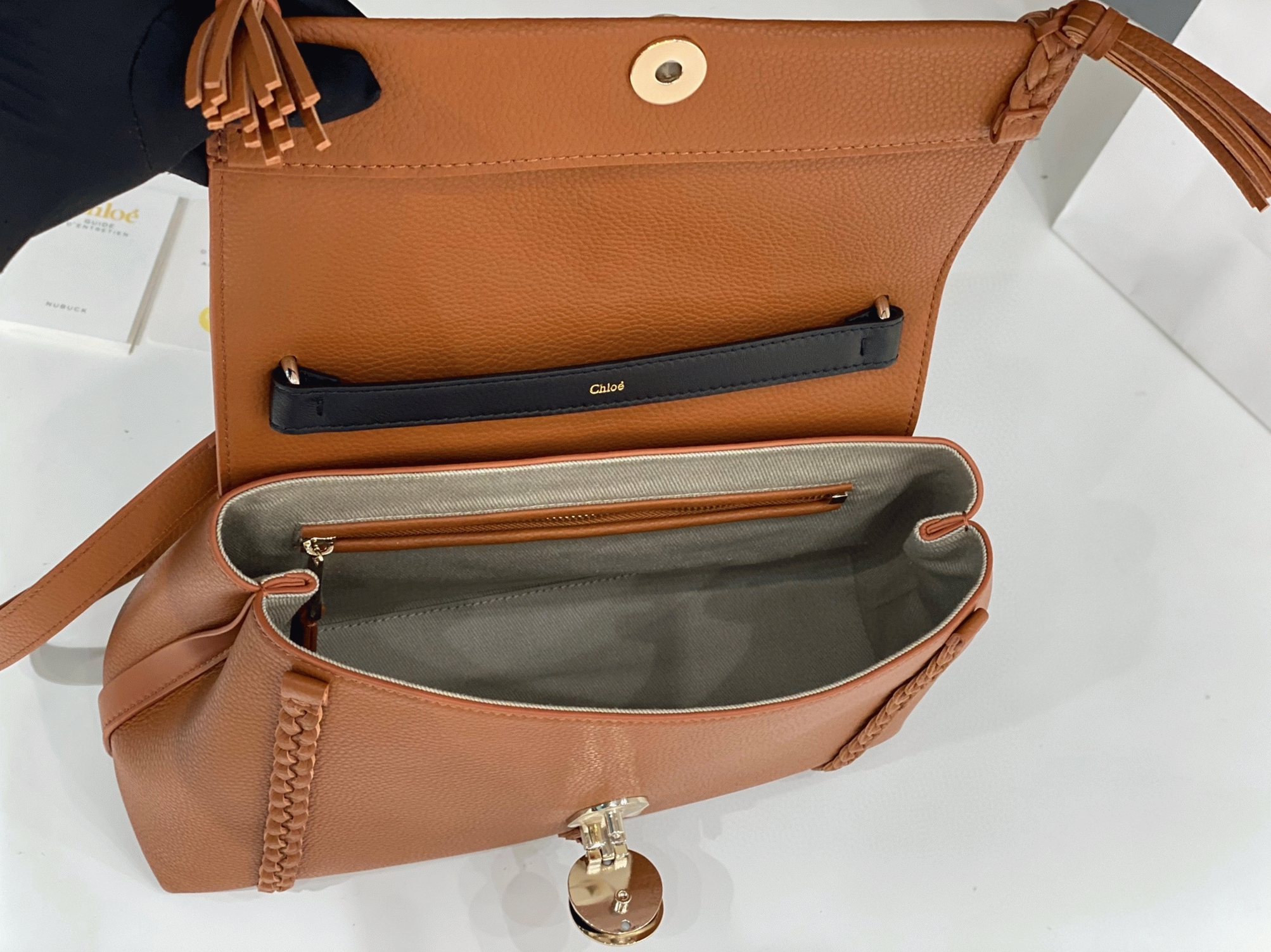 top quality fake Ch10e penelope medium shoulder bag in brown grained calfskin
