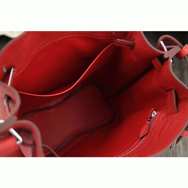 Red Leather Fake H**me5 So Kelly 22cm Bold Color Purse