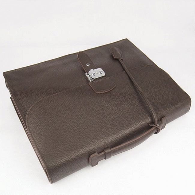 Chocolate Calf Leather Knockoff H**me5 Sac A Depeches 38cm Office Bag