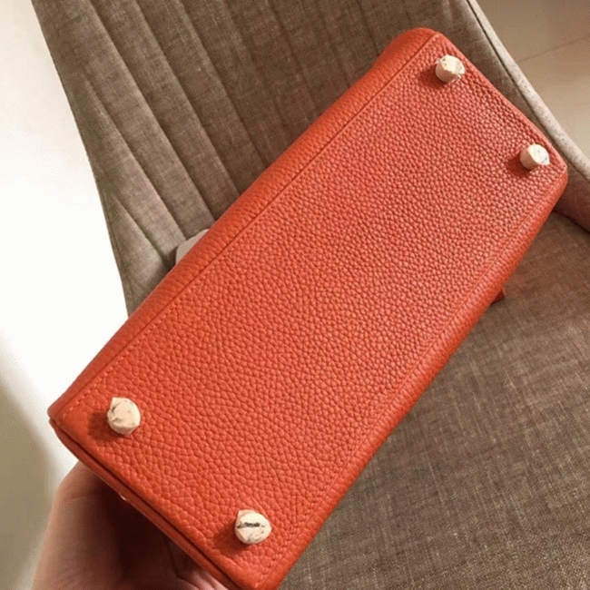Orange Clemence Knockoff H**me5 Kelly Retourne 32cm Bold Tote