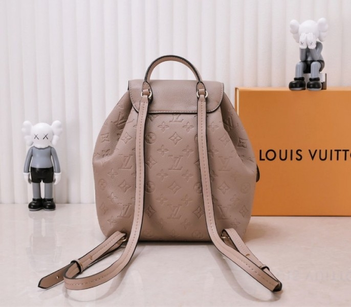 L0vis Vvtt0n Monogram Empreinte Leather Montsouris PM Backpack In Tourterelle Gray