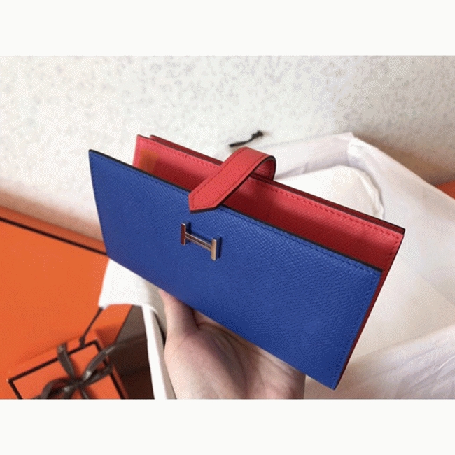 Electric Blue Piment Epsom Imitation H**me5 Bearn Wallet