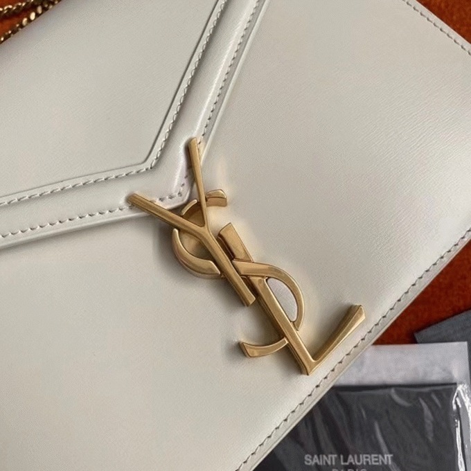 Fake Sa1nt Lau*nt Cassandra Medium Chain Bag White