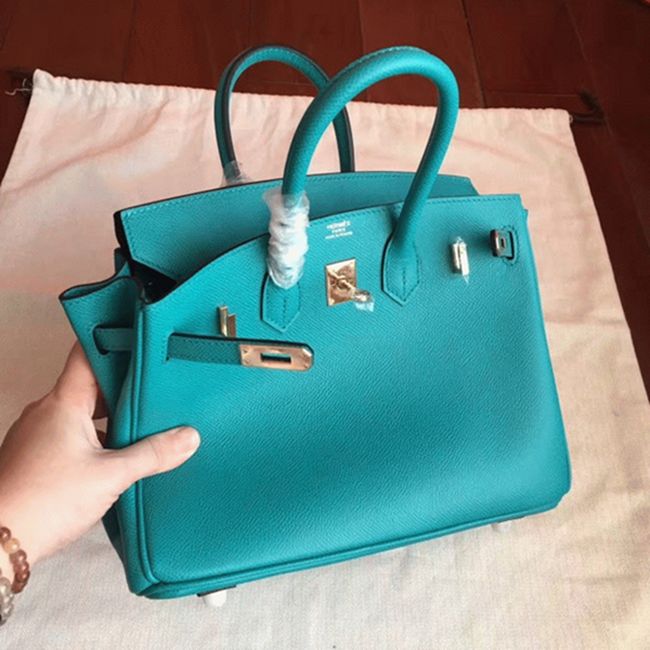 Blue Paon H**me5 Birkin 25cm High-End Replica