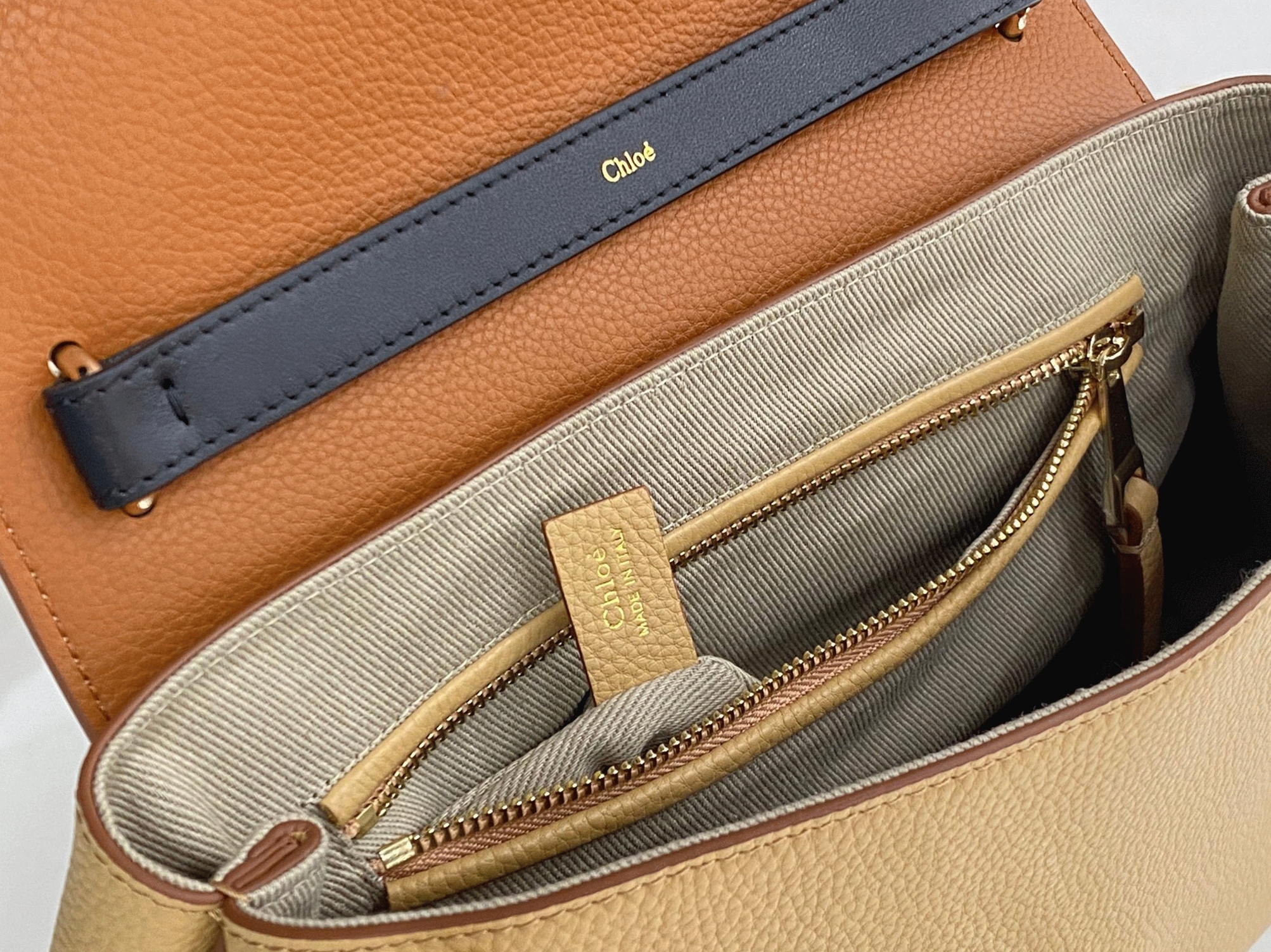 top quality replica Ch10e penelope medium shoulder bag in beige grained calfskin
