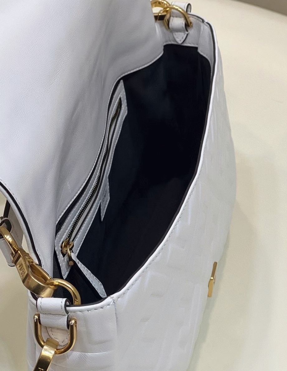 Top Quality Knockoff F**di Large Baguette Bag In White FF
