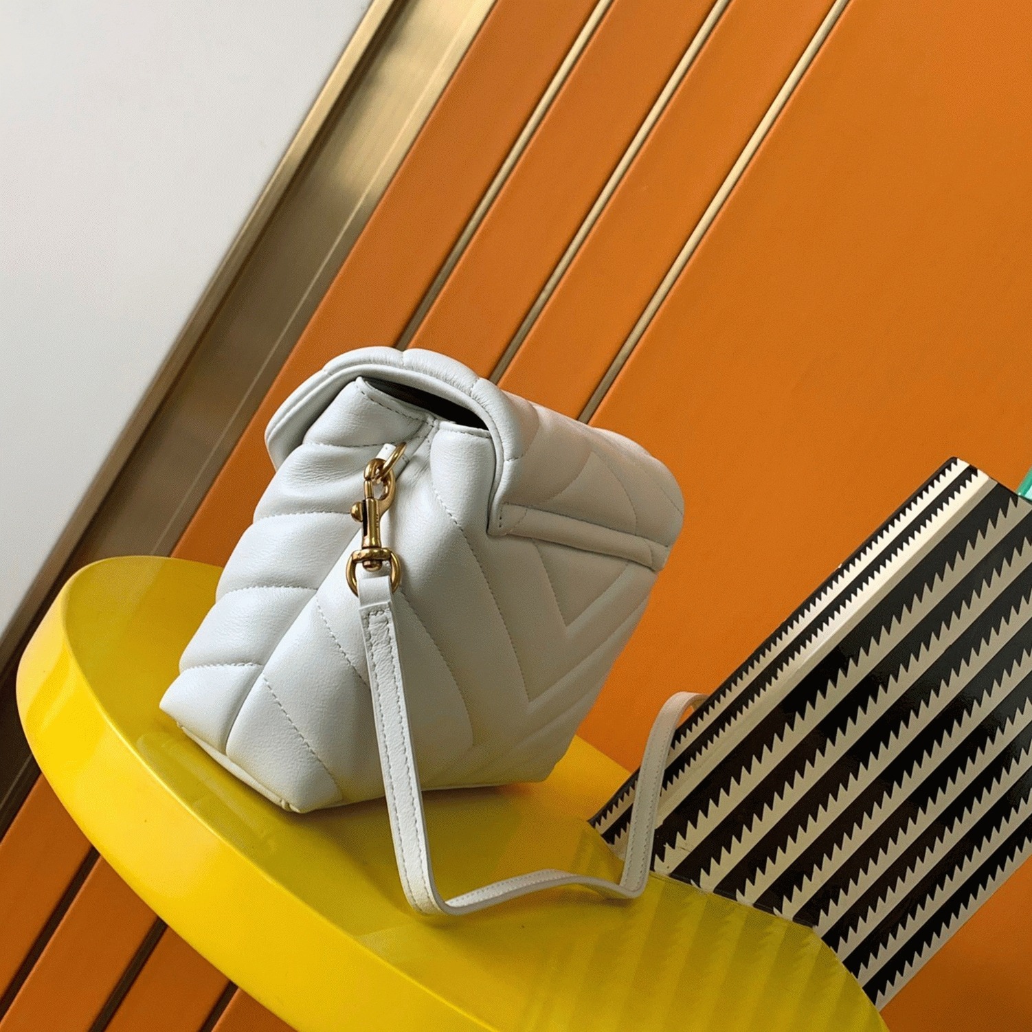 Fake Sa1nt Lau*nt LouLou Toy Strap Bag White