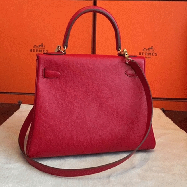 Red Epsom Replica H**me5 Kelly 32cm Sellier Classic Bag