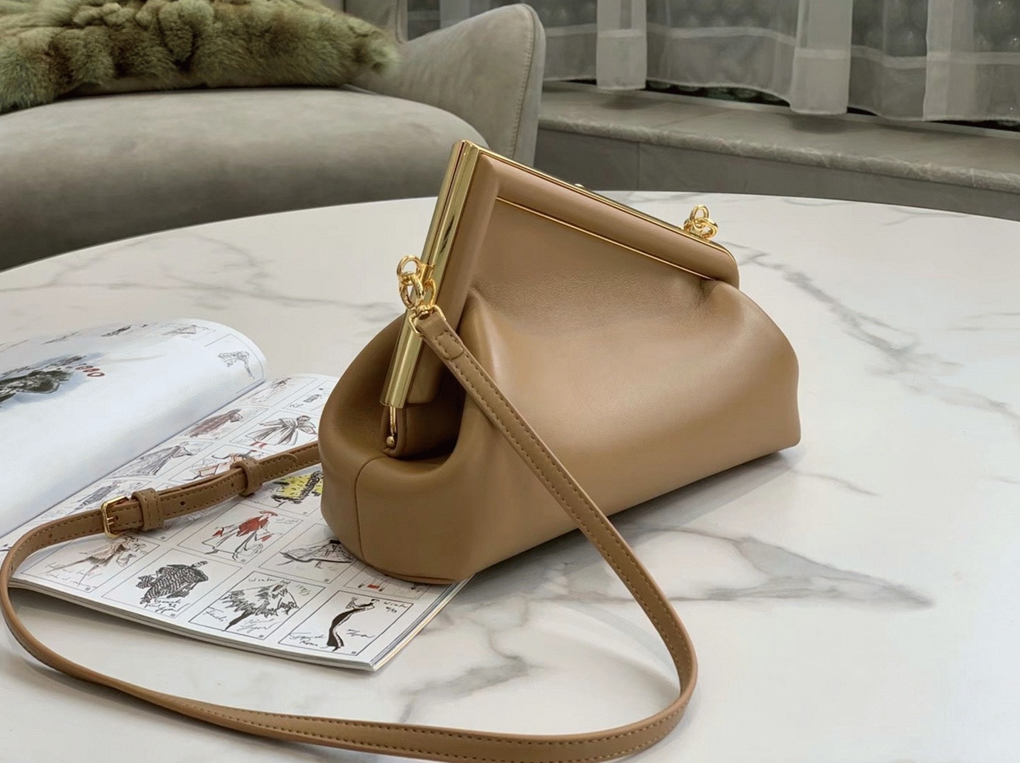 Top Quality Fake F**di First Small Bag In Light Brown