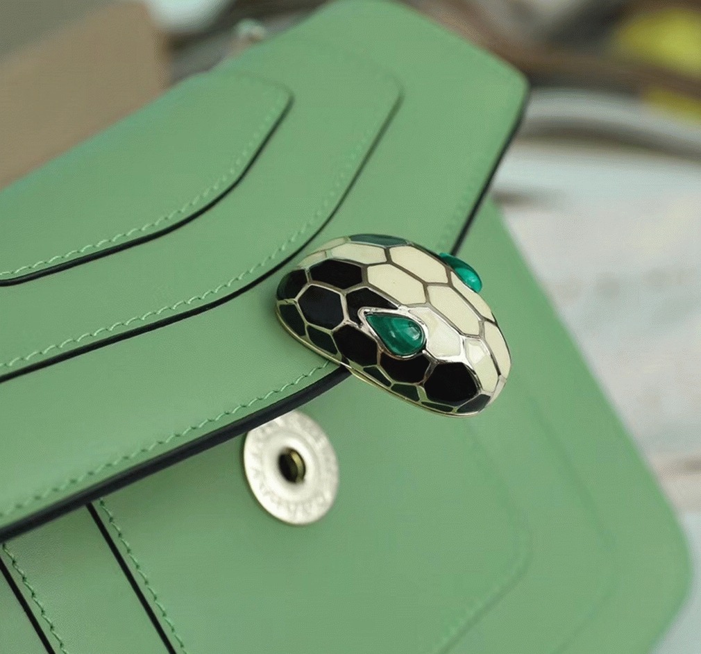 Fake Bv1g*ai Serpenti Forever Small Crossbody Bag Mint Leather