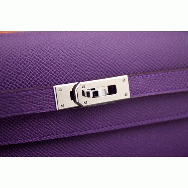 Purple replica H**me5 Kelly Longue wallet