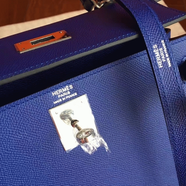 Blue Electric Epsom Fake Discount H**me5 Kelly Sellier 28cm Fashion Tote