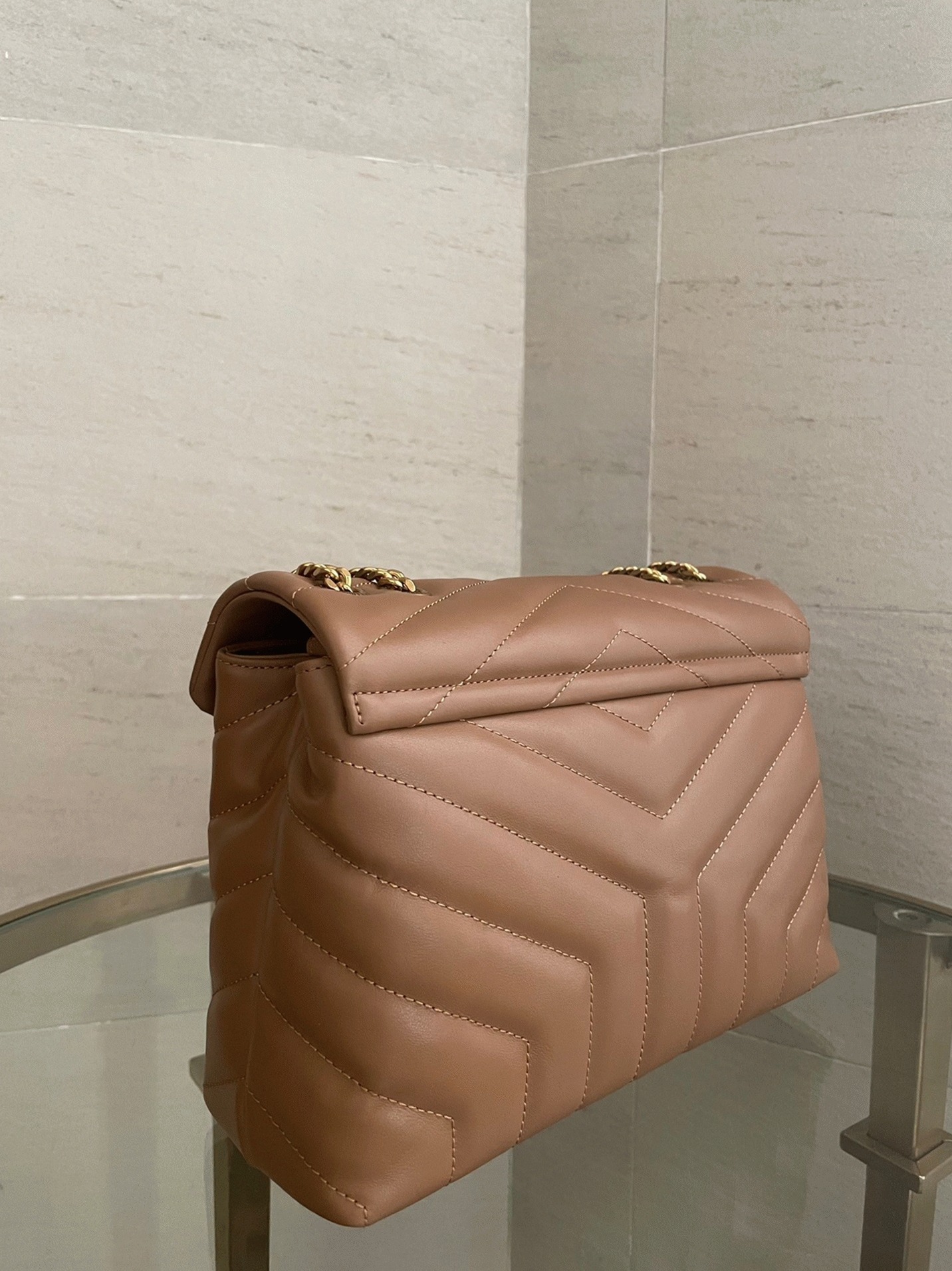 Replica Sa1nt Lau*nt LouLou Small Chain Bag Brown