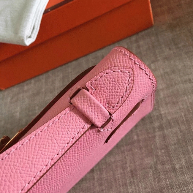 Pink Epsom Luxury Fake H**me5 Kelly Pochette Feminine Look Bag