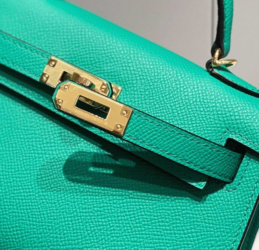 H**me5 Kelly Mini II Bag Fake in Vert Jade