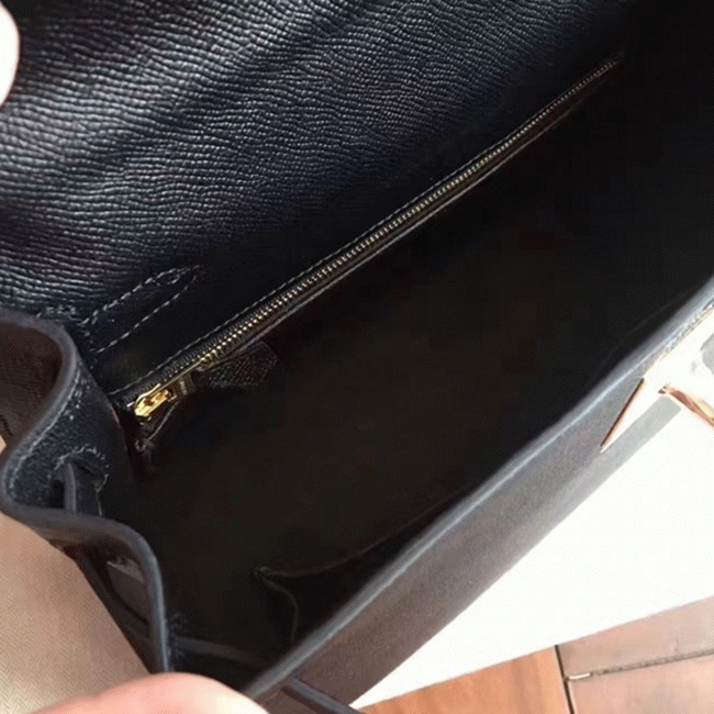 Black Epsom Fake H**me5 Kelly Sellier 28cm Stylish Handbag