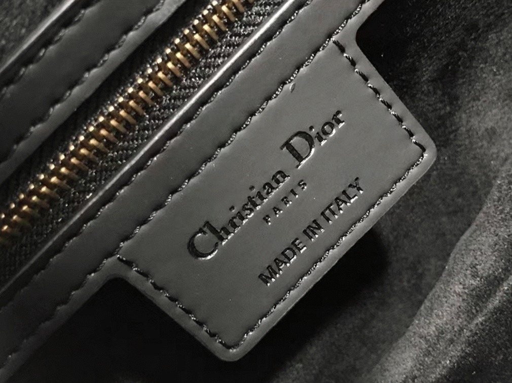 D10r Saddle Bag Faux in Black Ultramatte Calfskin