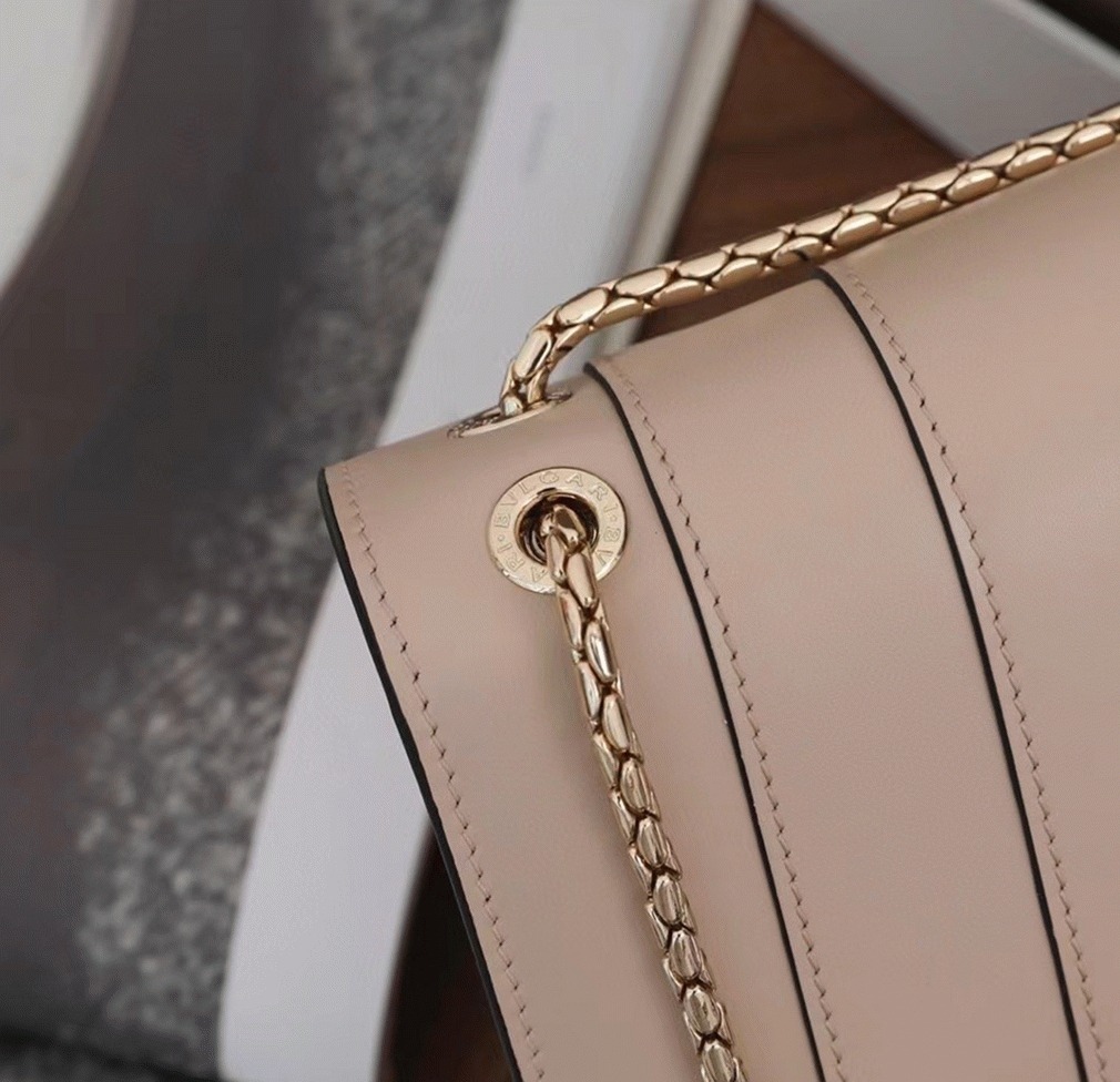 Replica Bv1g*ai Serpenti Forever Large Shoulder Bag Beige Calfskin