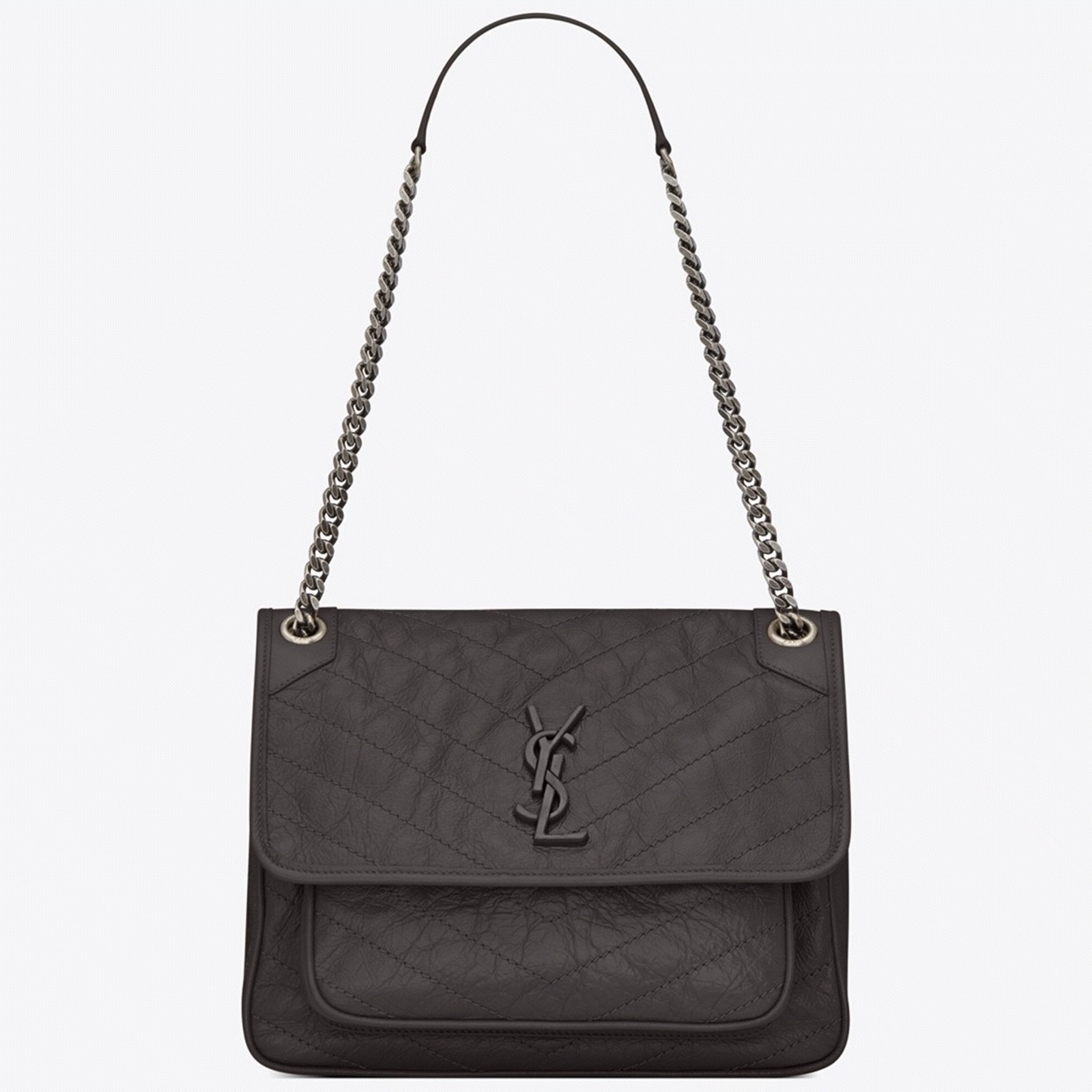 Replica Sa1nt Lau*nt Niki Medium Chain Bag Dark Grey