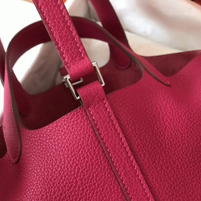 Peach knockoff H**me5 Picotin Lock 18cm handbag