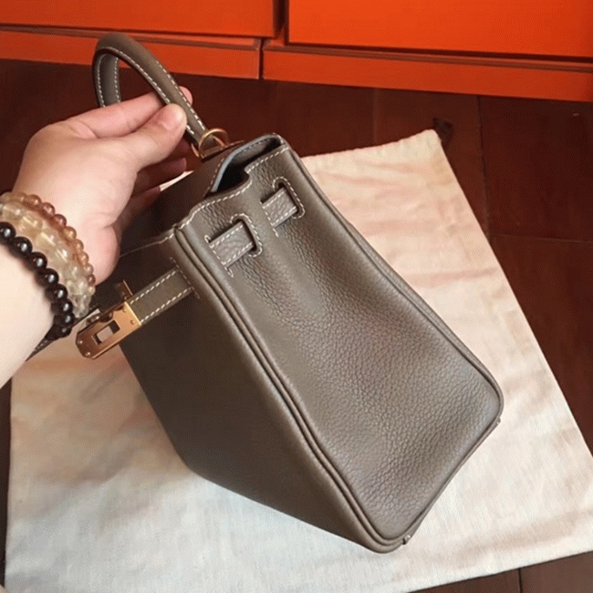 Etoupe Clemence Fake H**me5 Kelly 25cm Stylish Handbag