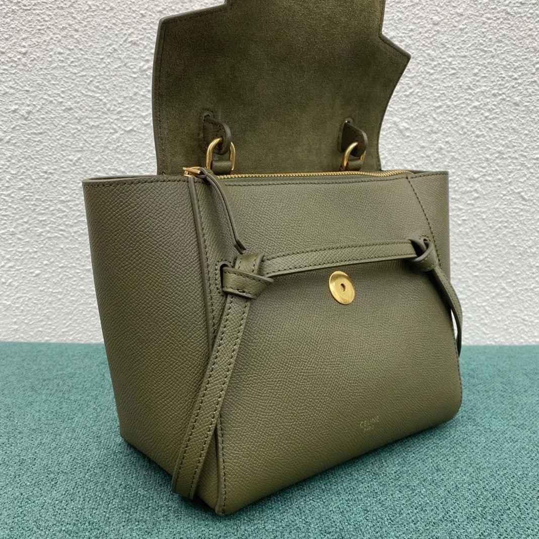 Ce1i*e Belt Nano Bag Fake in Army Green